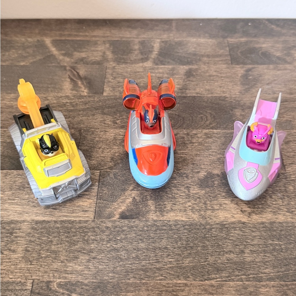 Paw Patrol 3-Pack Rescue Vehicles in Yellow, Orange & Pink
